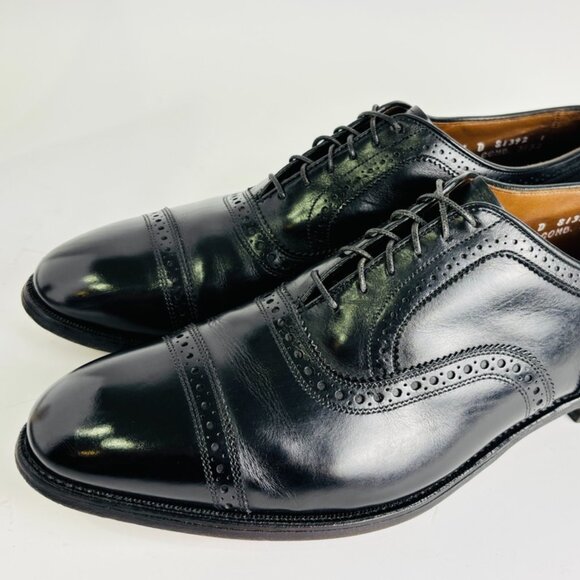 Vintage Allen Edmonds "Argonaut" Men's Leather Cap-Toe Oxfords 10.5 D Black - Picture 8 of 16